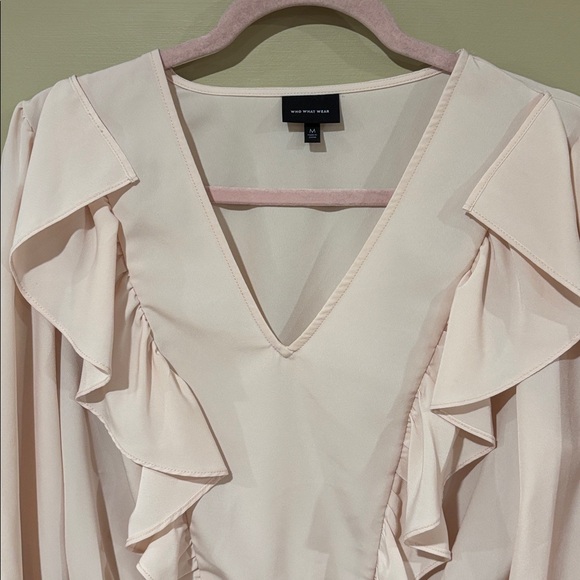 Who what wear ruffle balloon sleeve top - Picture 3 of 4